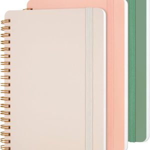 Utron 3 PCS Small Spiral Notebook 5x7, Notebooks for Note Taking, Morandi Spiral Journal Notebook, Work Notebook Small Notebooks 5x7 with Strap, Cute Notebooks for Women 70 Sheets/Note Books